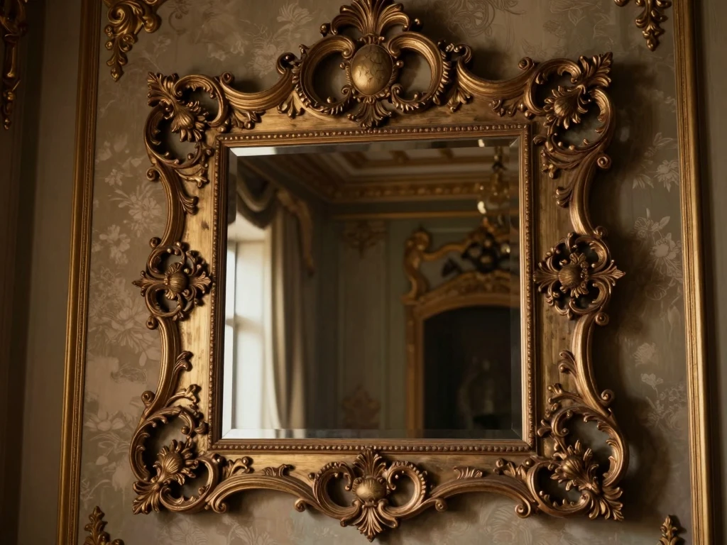 Ornate decorative wall mirror